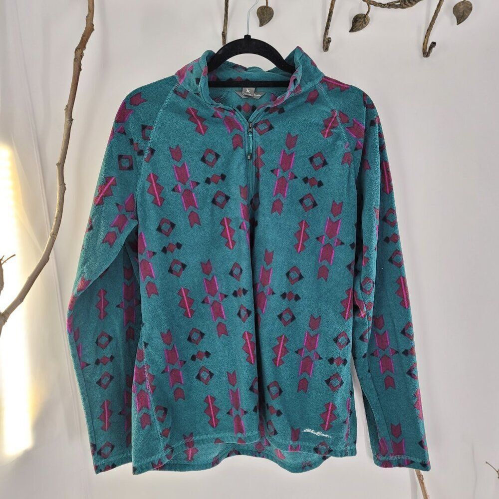 Eddie Bauer 1/4 zip Aztec pri t fleece top - Picture 1 of 7